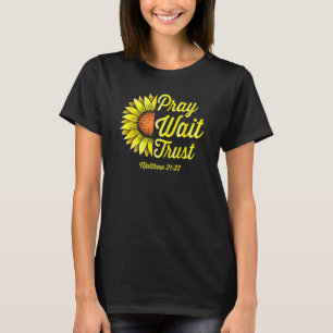 T-shirt Priez Attendez Confiance Bible Verse Chrétiens Rel