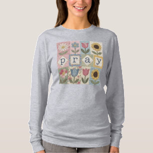 T-shirt Priez Foi Chrétienne Cottagecore