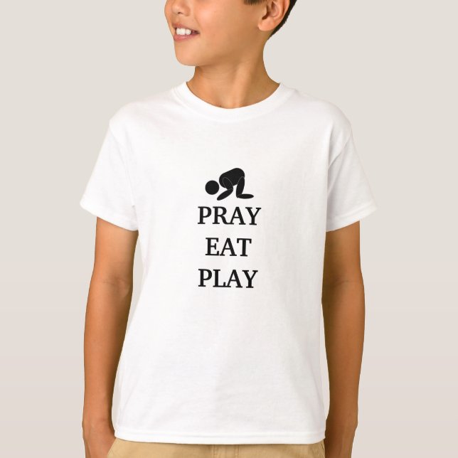T-SHIRT PRIEZ MANGENT LE JEU (Devant)