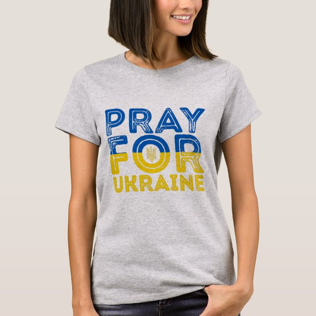 T-shirt Priez pour l'Ukraine (Devant)
