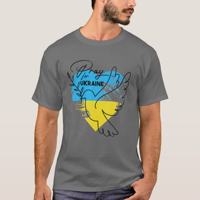 T-shirt Priez Pour L'Ukraine Drapeau Ukraine Libre - Je So (Devant)