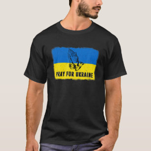 T-shirt Priez pour l'Ukraine Pavillon ukrainien soutenant