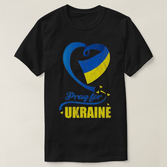 T-shirt Priez pour l'Ukraine Premium (Design devant)