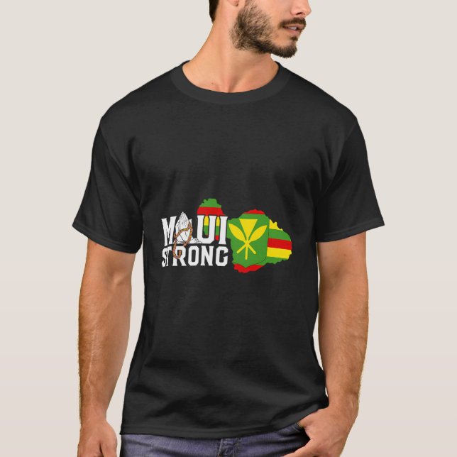 T-shirt Priez Pour Maui Hawaii Forte Soutien Maui Feu Sauv (Devant)