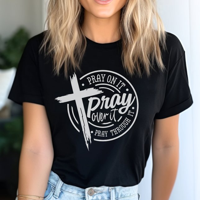 T-shirt Priez Sur Elle Croix Chrétienne Bible Verse (Express your faith with style and confidence with our meaningful religious design T-shirt.)