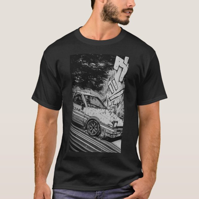 T-Shirt prime de dérive initiale D Toyota AE86 (Devant)