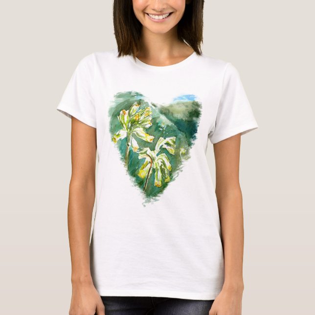 T-shirt Primula veris Coeur vert (Devant)