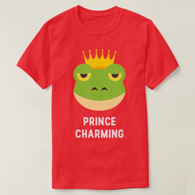 T-shirt Prince Charming Frog Crown Fairytale Hero Drôle (Design devant)