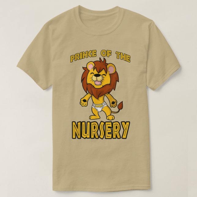 T-shirt PRINCE DU Lion NURSERY Baby Lion dans la couche (Design devant)