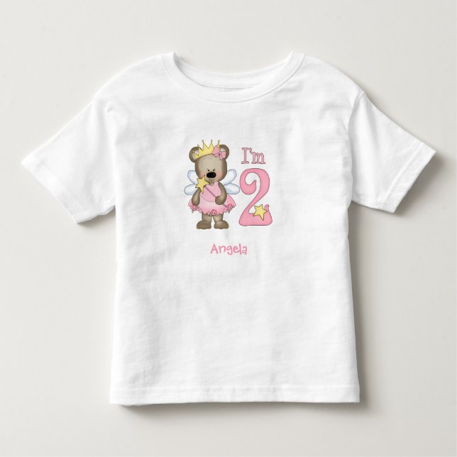 T-shirt Princess Bear 2nd Birthday Toddler (Devant)