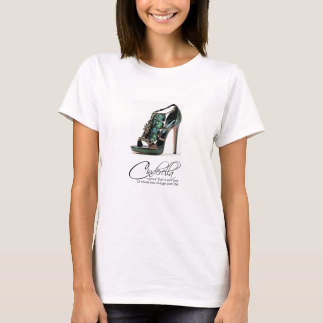 T-Shirt Princess Cinderella Peacock Chaussures Cit (Devant)