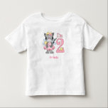 T-shirt Princess Kitty 2nd Birthday Toddler<br><div class="desc">Joli imaginaire design de deuxième anniversaire avec princesse kitty portant une robe rose mignonne avec ailes de fée, couronne et baguette. Couleur arrière - plan personnalisable. Personnalisé.</div>