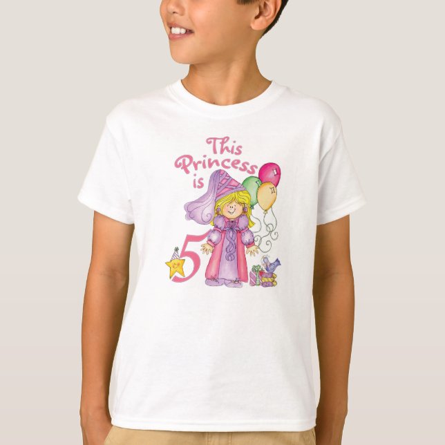 T-shirt Princesse 5e anniversaire (Devant)