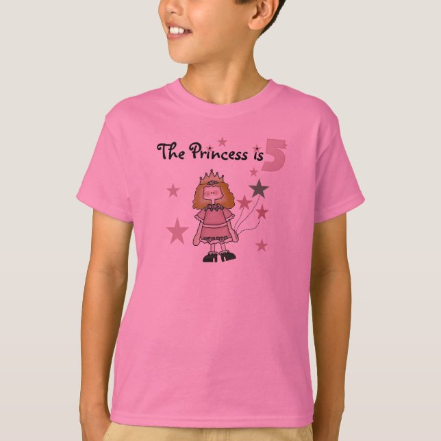 T-shirt Princesse 5ème anniversaire (Devant)
