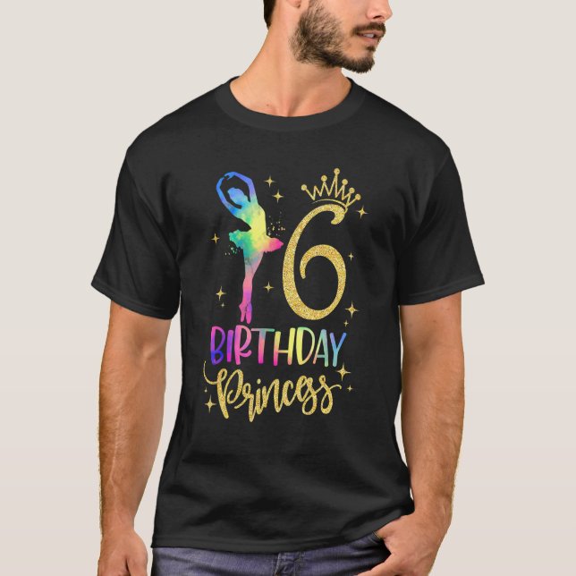 T-shirt Princesse 6e anniversaire 6 ans Ballerina Balle (Devant)