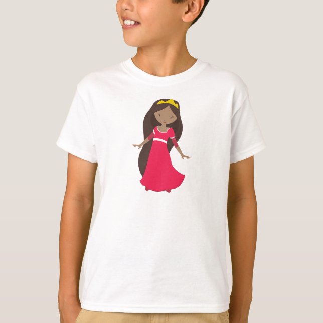 T-shirt princesse afro-américaine, reine, couronne, robe r (Devant)