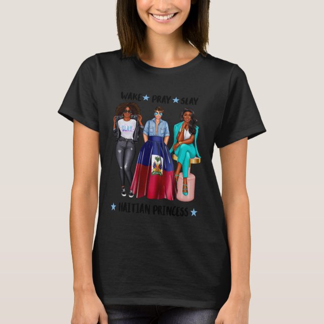 T-shirt Princesse Afro Haïtienne Fille D'Haïti (Devant)