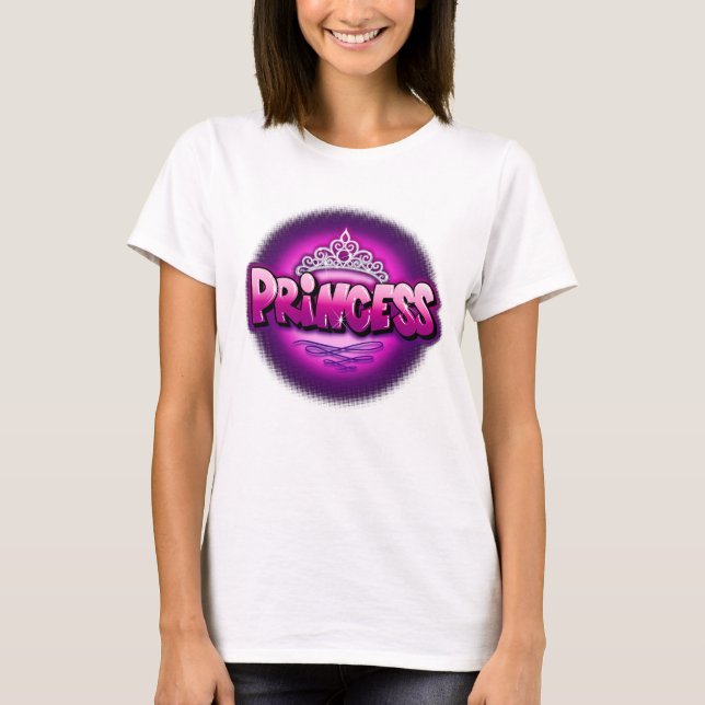 T-shirt princesse Airbrush personnalisée (Devant)