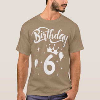 T-shirt Princesse Anniversaire Fille 6 ans Thématique Prin