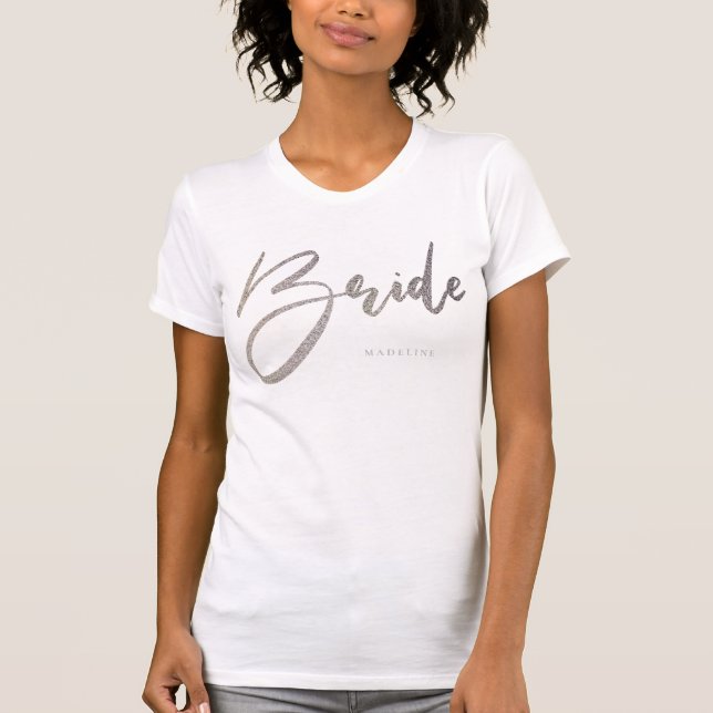 T-shirt Princesse Bride Chic Faux Parties scintillant d'ar (Devant)