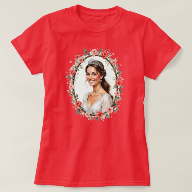 T-shirt Princesse Catherine d'Angleterre, princesse de Gal (Design devant)