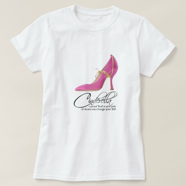 T-Shirt Princesse Cendrillon Chaussures roses Cita (Design devant)