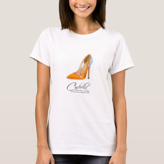 T-Shirt Princesse Cendrillon Orange Chaussures Cit (Devant)