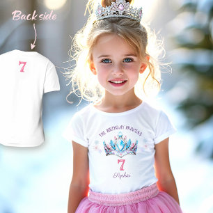T-shirt Princesse Couronne rose bleu pourpre Anniversaire 