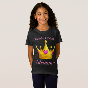 T-Shirt Princesse Crown de petite fille de Lil du papa