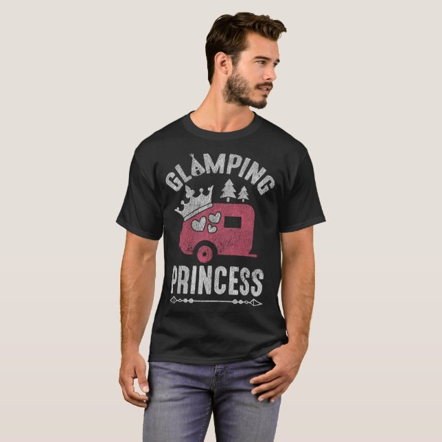 T-shirt Princesse Cute Camping Glamper Distressed de (Devant entier)