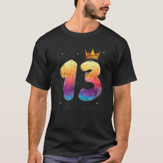 T-shirt Princesse d'anniversaire Fille Tie Dye 13 Treize A