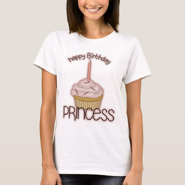 T-shirt Princesse de joyeux anniversaire (Devant)