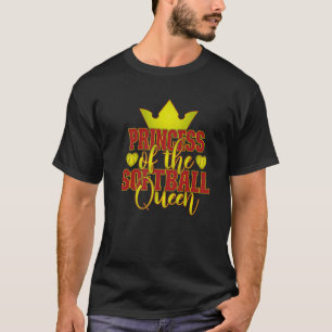 T-shirt Princesse De La Famille Softball Queen Corresponda