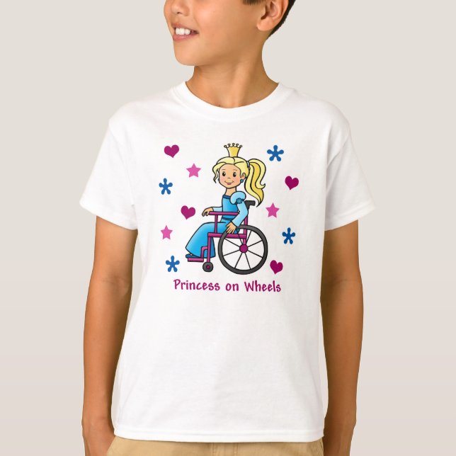 T-shirt Princesse en fauteuil roulant (Devant)