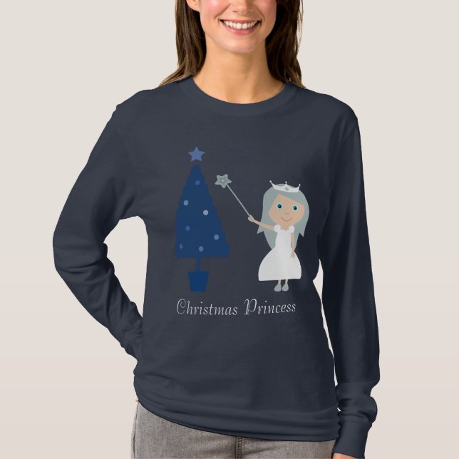 T-shirt Princesse et arbre mignons de Noël de bande (Devant)