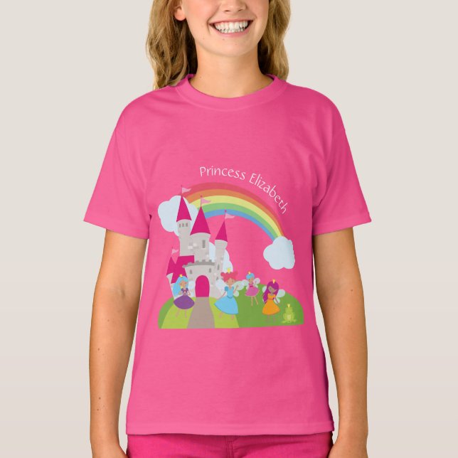 T-shirt Princesse Fairy Little Girl avec arc en ciel et ch (Devant)