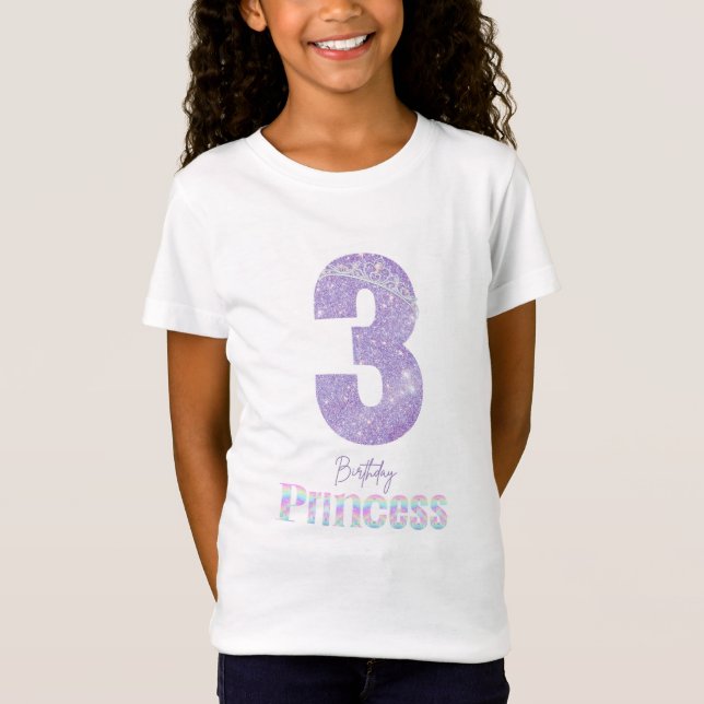 T-shirt Princesse Fille d'anniversaire 3 ans (Devant)
