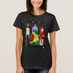 T-shirt Princesse guyanienne africaine Drapeau féminin de