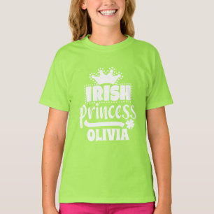 T-shirt Princesse Irlandaise Couronne Nom personnalisé T-s