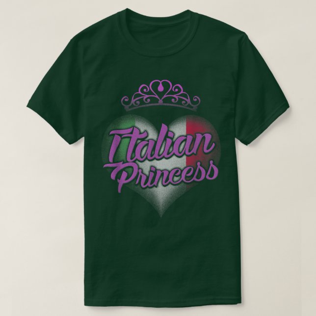 T-shirt Princesse italienne Chemise Italie Pride Heart Kid (Design devant)