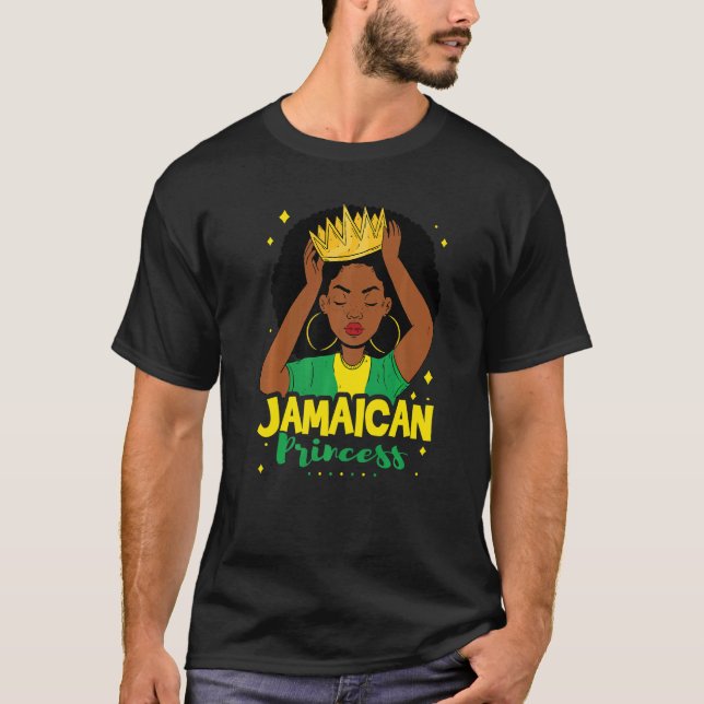 T-shirt Princesse Jamaïcaine Avec Couronne (Devant)