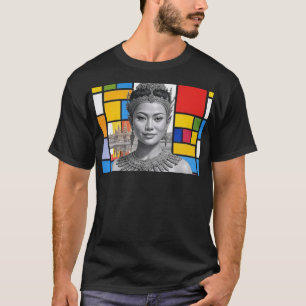 T-shirt Princesse Khmer Avec Angkor Vat