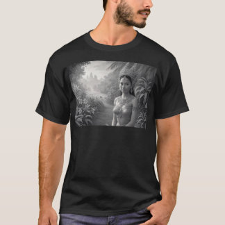 T-shirt Princesse Khmer En Chemin Vers Angkor Vat