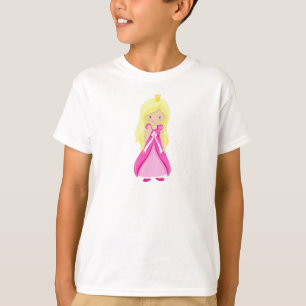 T-shirt Princesse mignonne, Couronne, Cheveux blonde, Robe