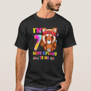T-shirt Princesse Petite fille de 7 ans Panda rouge 7e Bir