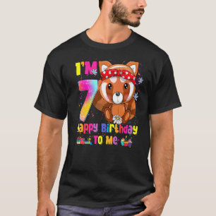 T-shirt Princesse Petite fille de 7 ans Panda rouge 7e Bir