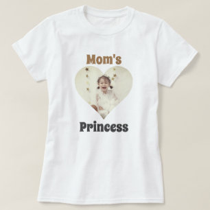 T-shirt princesse photo coeur personnalisable
