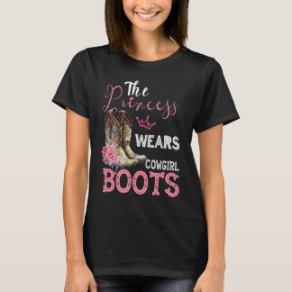 T-shirt Princesse porte des bottes de cowgirl cowgirl
