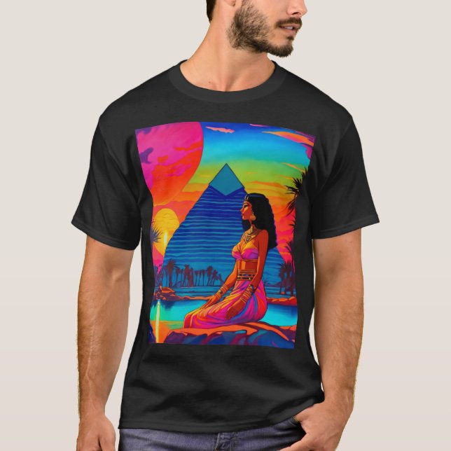 T-shirt Princesse psychédélique à pyramide rose (Devant)