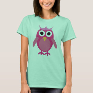 T-shirt Princesse rose mignonne de hibou de bande dessiné